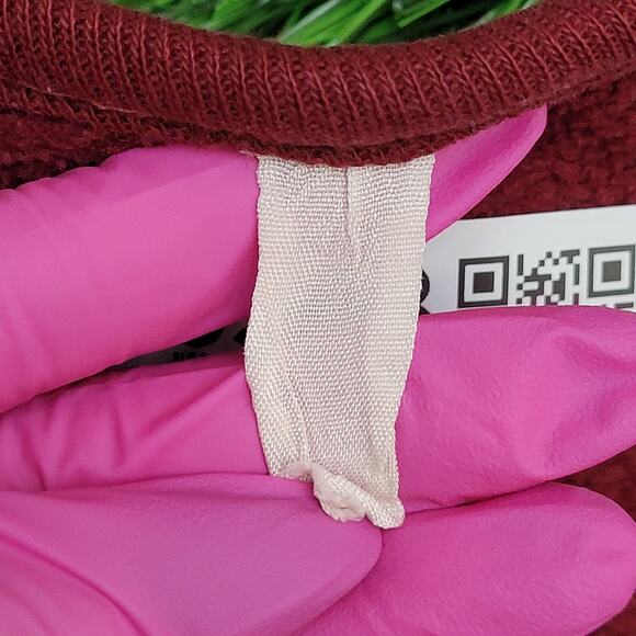 Vintage 80s MOD Sweater Womens Large 21x22 Burgundy - Picture 10 of 13